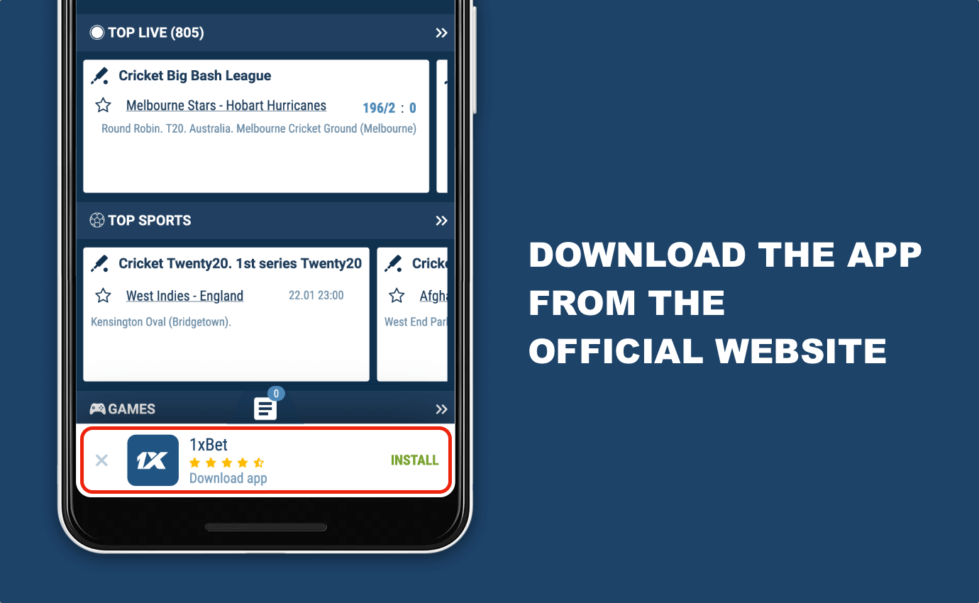 Download 1xbet mobile application exclusively from the official site